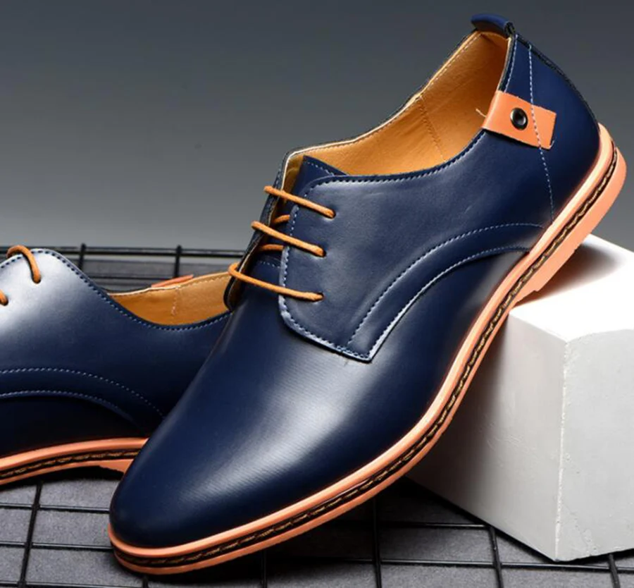 Популярные мужские лоферы кожаные на низком каблуке удобные деловые туфли для