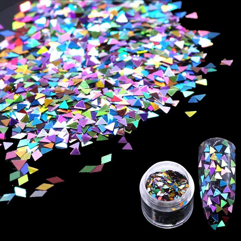 1 г/кор. голографические Ромбы треугольники для ногтей блестки лазерные