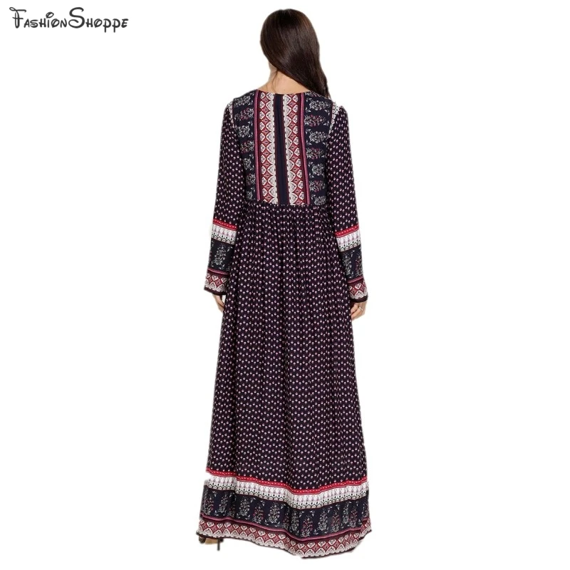 Женское мусульманское платье Дубай abaya Femme печать Турецкая индейка Bangladesh кафтан арабское, с длинными рукавами плюс размер Исламская одежда