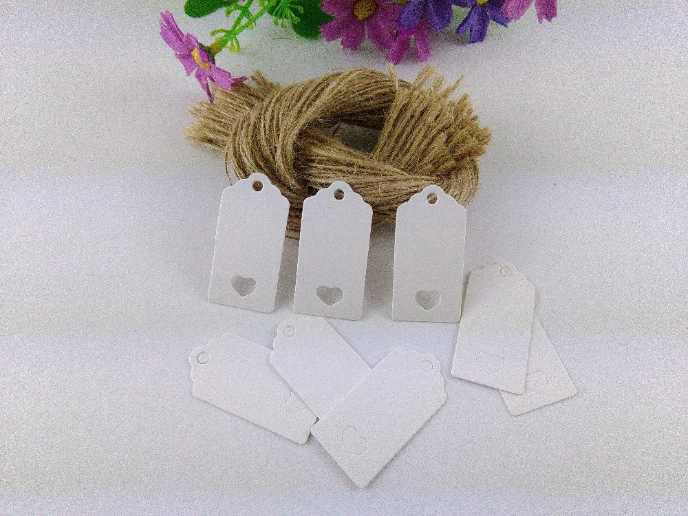 4x2 см белые ценники подарочные маленькие бирки с отверстием в форме сердца пустые