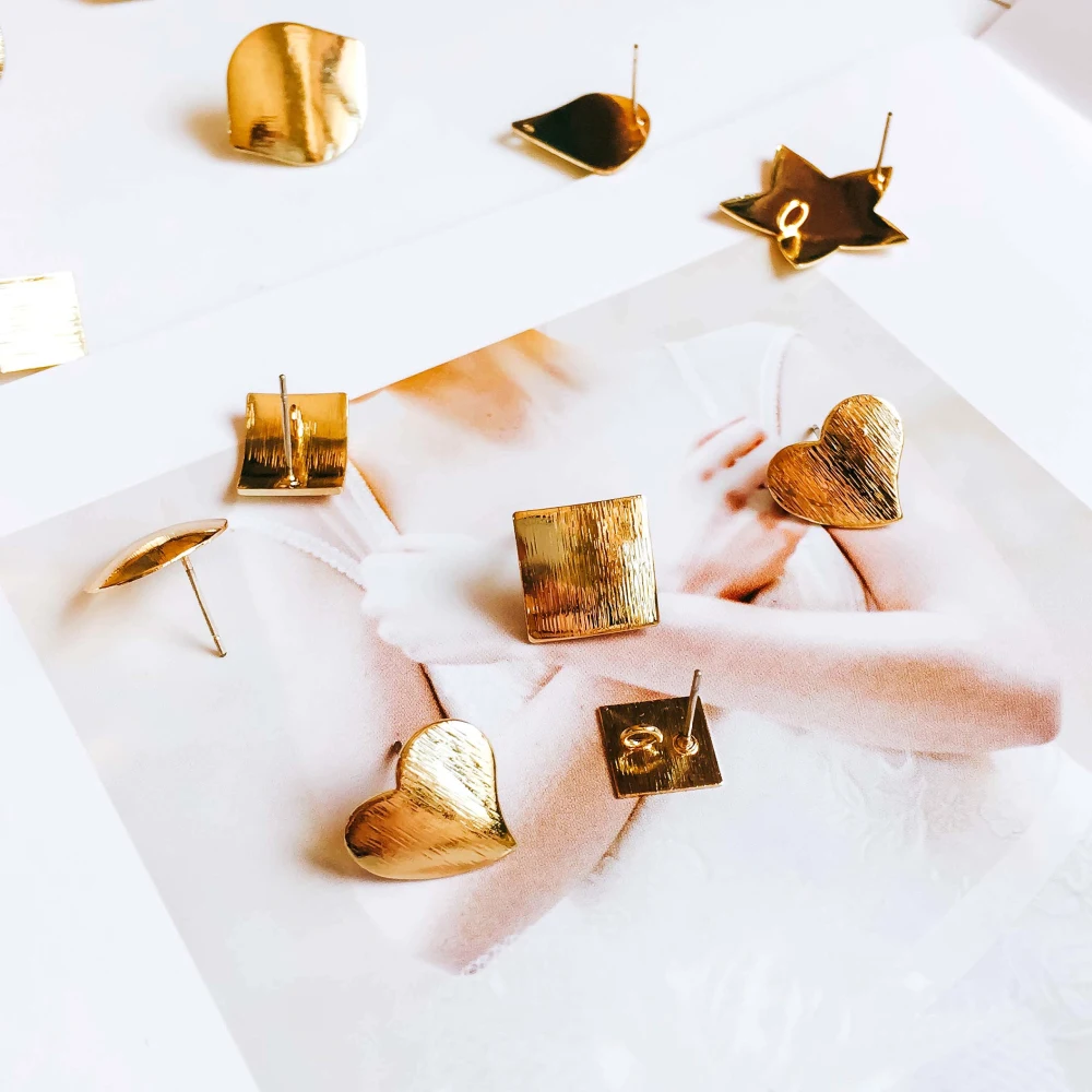 KC Позолоченные серьги-гвоздики аксессуары круглые серьги со звездой Ювелирное