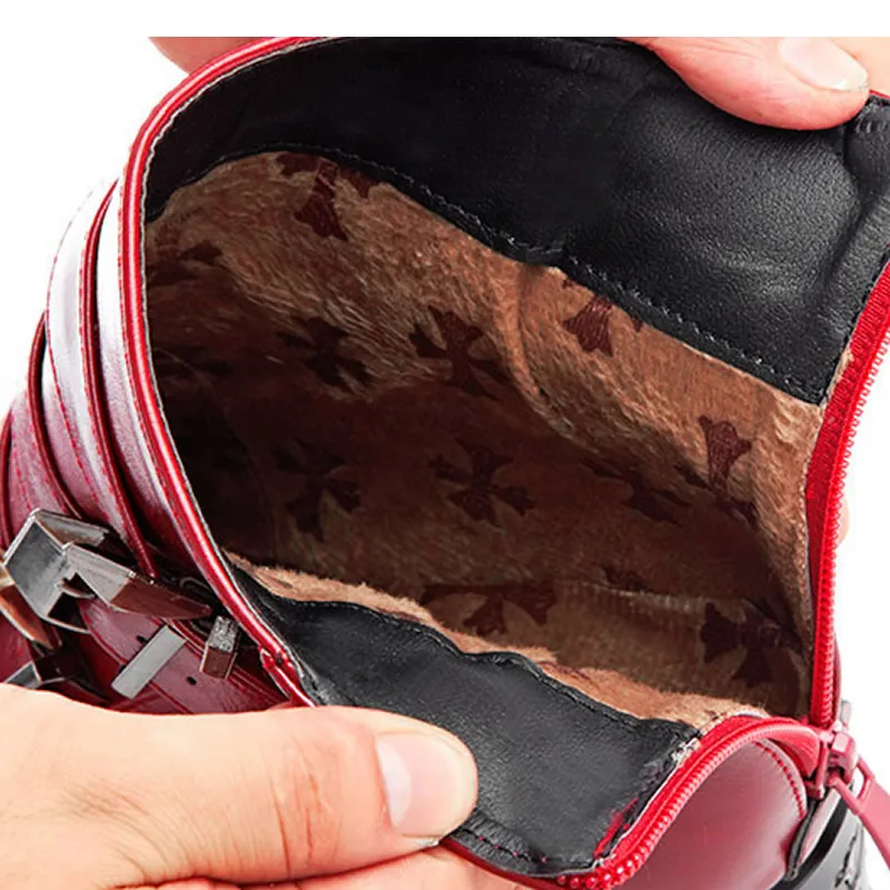 Модная зимняя женская обувь однотонные ботильоны из искусственной кожи с острым