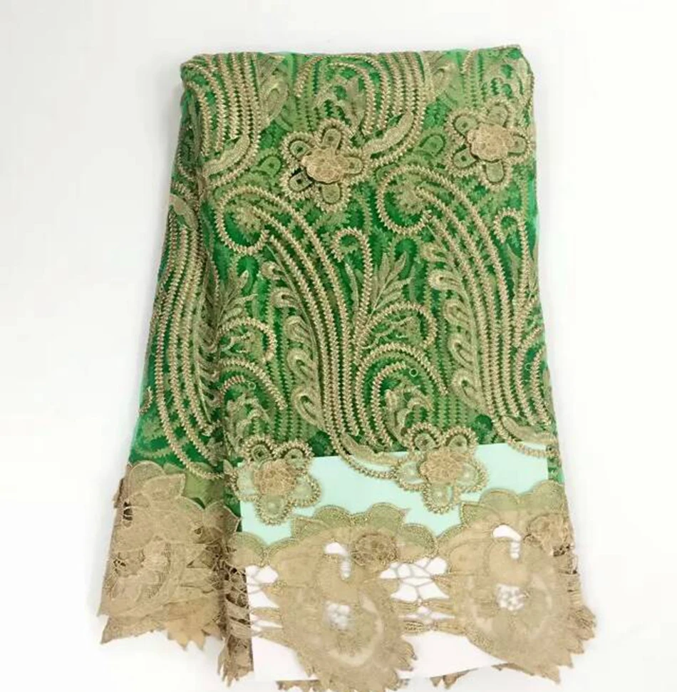 Горячая Распродажа желтая Водорастворимая сетка Африканский шнур кружево