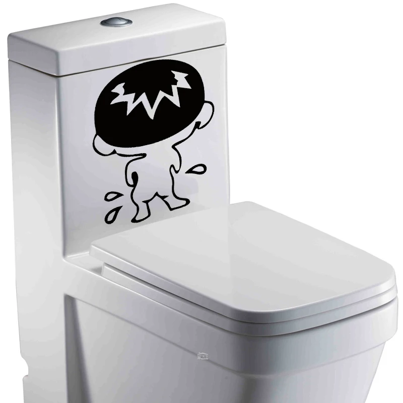 Наклейки на унитаз в виде забавного мальчика виниловые черные наклейки стену для