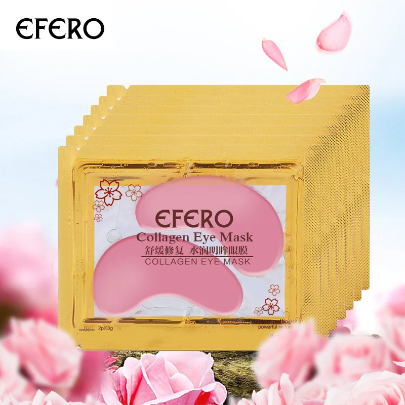 Efero 1 пара Золотая кристальная коллагеновая маска для глаз патчи крем ухода за