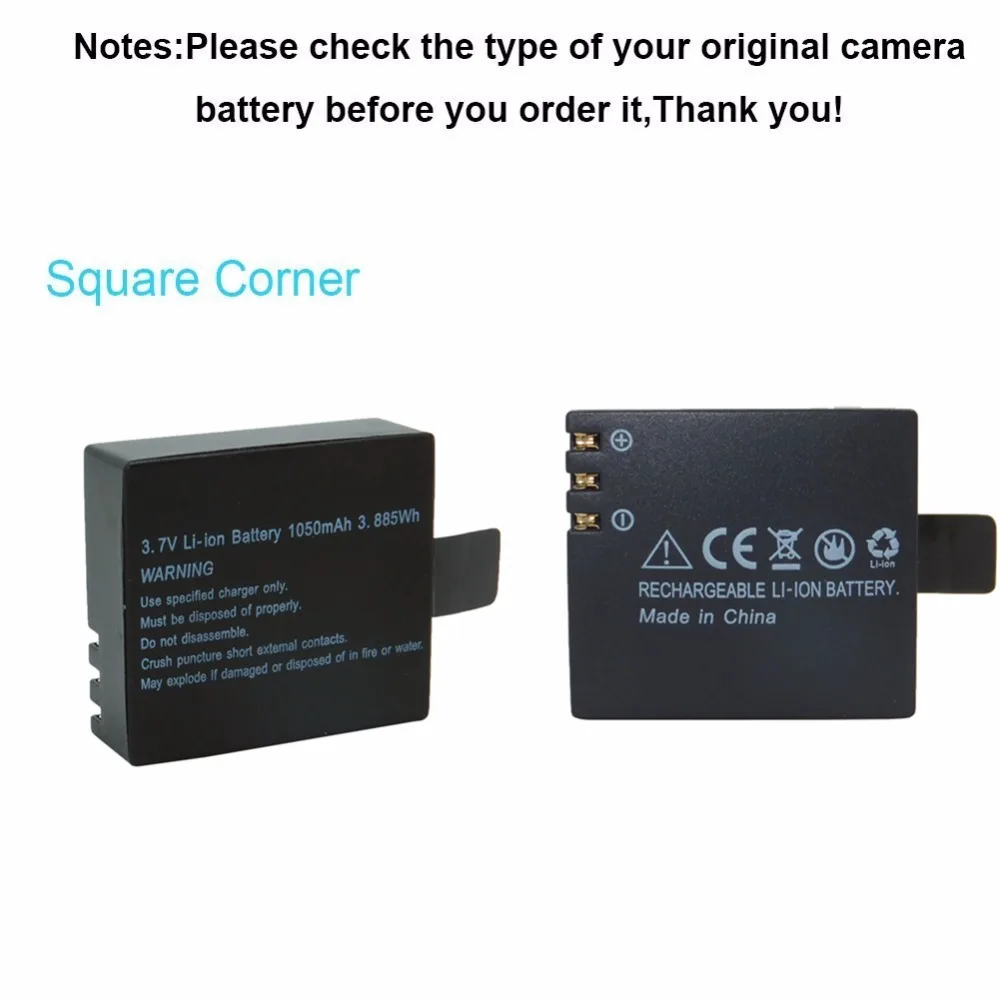 Зарядное устройство для экшн-камеры VeFly Soocoo SJCAM SJ4000 SJ5000 ken h9r/H9 1050 мАч | Электроника