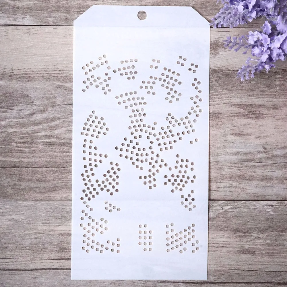 12*24 см DIY ремесло Splatter горошек трафарет для настенная живопись штампованная