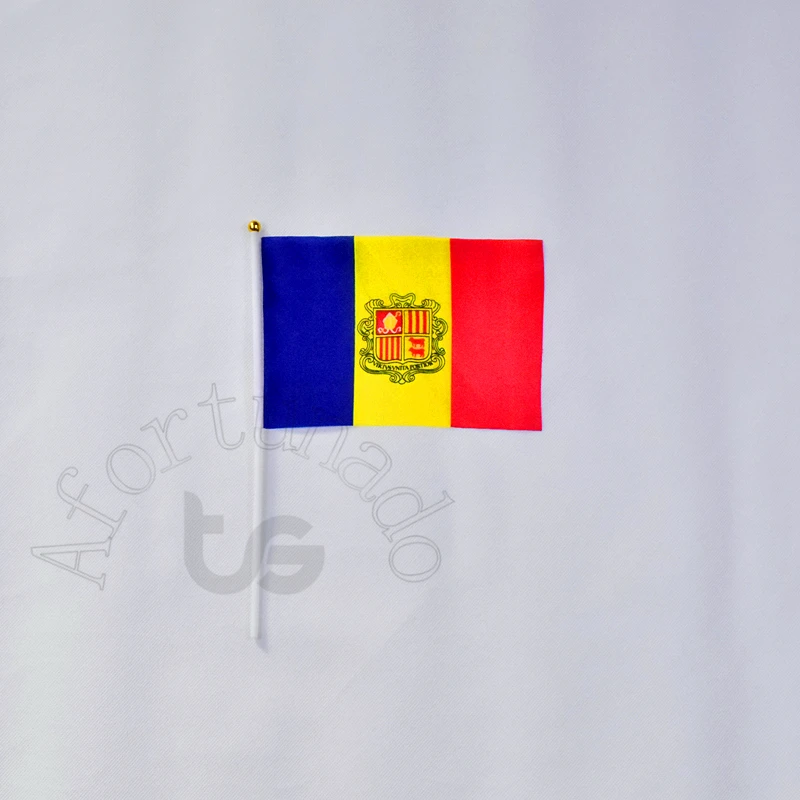Andorra 14*21cm flag Banner hand waving National Home Decoration banner | Дом и сад