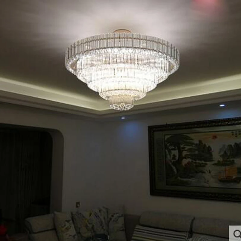Light luxury crystal chandelier post-modern minimalist atmosphere restaurant lamp designer model villa living room  Лампы и