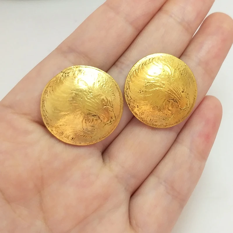 New 5pieces/bag 24MM Retro Zinc Alloy Metal Round Gold Lion Decorative Buttons Charm Pendant For DIY Hair Jewelry Accessories | Украшения и