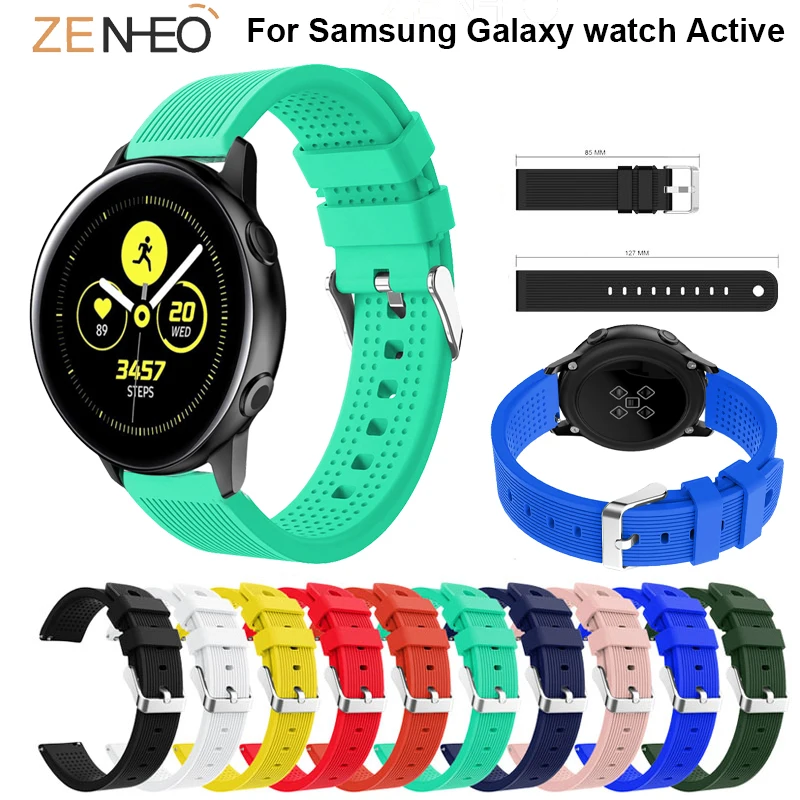 Ремешок силиконовый для наручных часов Samsung Galaxy watch Active сменный Браслет Gear sport S2