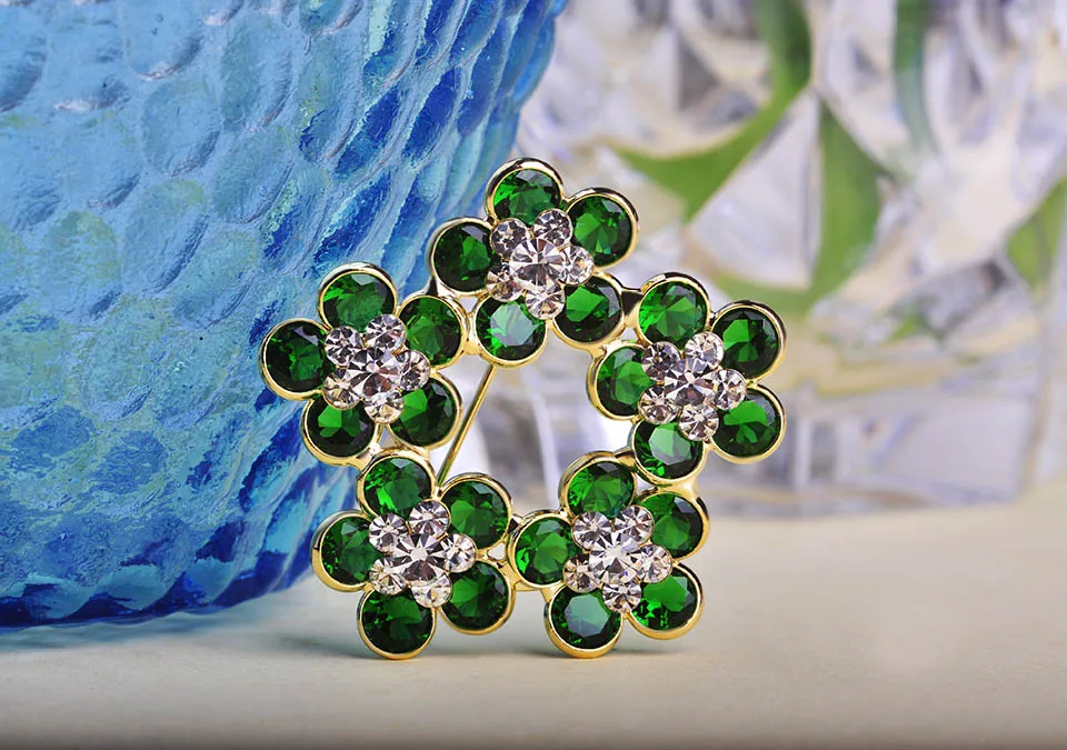 Роскоши Горный Хрусталь Цветы Броши Для Женщин Рубин Цветет Вишня женщины