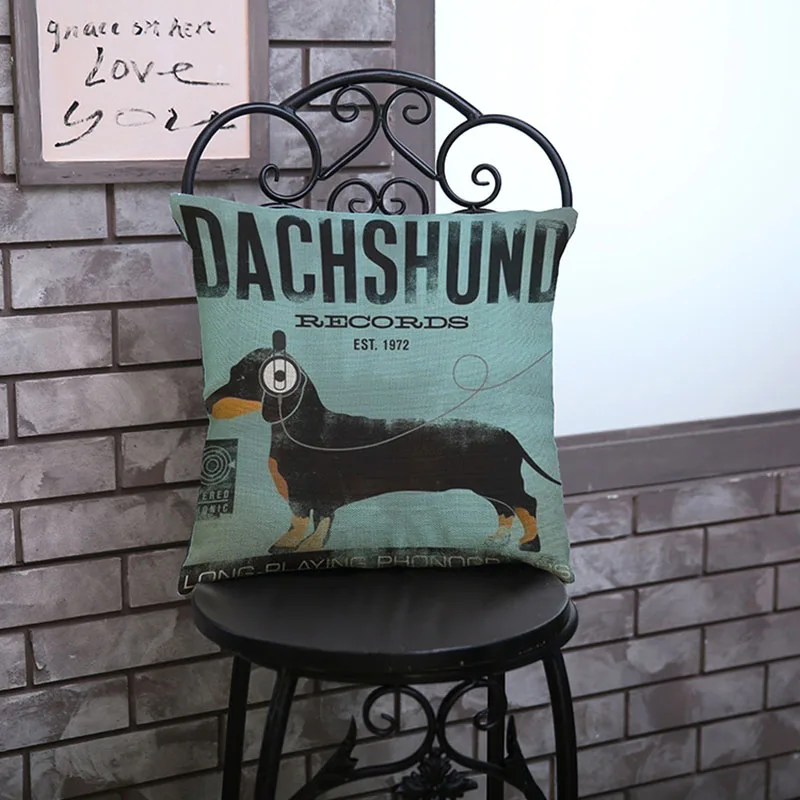 Современная мода собака печать хлопок белье короткие плюшевые талии подушки