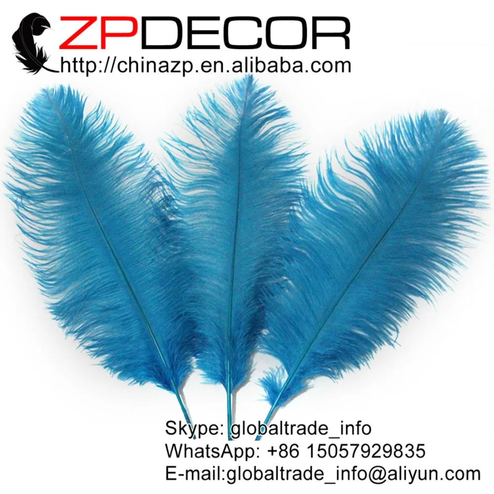 

ZPDECOR 100 шт./лот 50-55 см (20-22 дюйма) ручной выбор пушистые и гладкие бирюзовые синие окрашенные страусиные перья для вечерние украшения