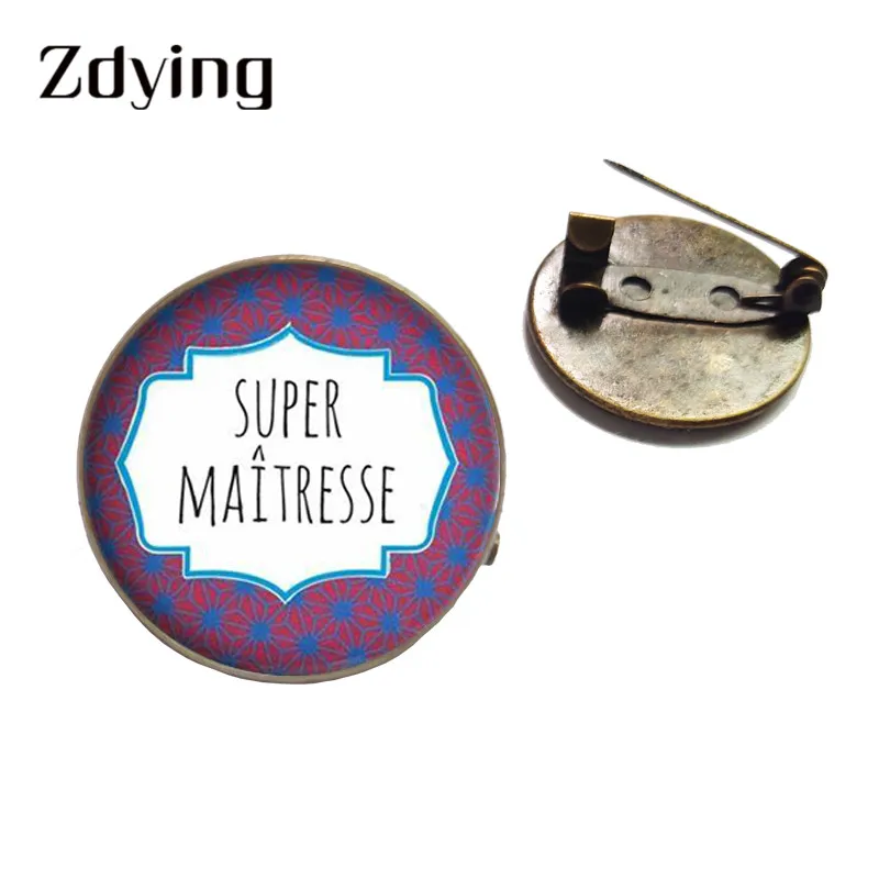 ZDYING Super Maitresse брошь с значком французские буквенные узоры стеклянные кабошоны