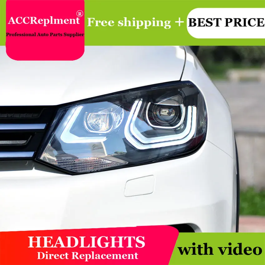 Автомобильный Стайлинг VW Touareg фары 2013 2015 двойной Angel eye led drl H7 hid Bi Xenon объектив фара