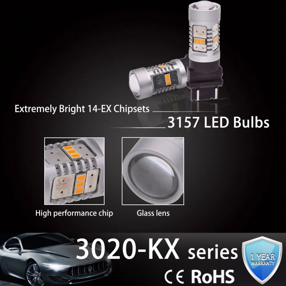 Katur 2x T25 светодиодный стоп светильник 3157 s 3020 чип супер яркий Стандартный двойной