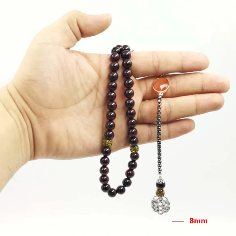 Натуральный гранат Tasbih с красным агатом браслеты из камня аксессуары таранбоны