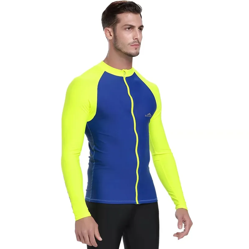 Sbart плавательные Футболки с длинным рукавом купальники мужские топы костюмы для