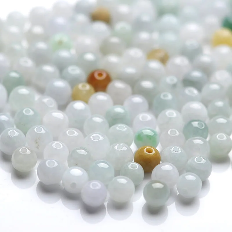 

Wholesale AAA level 6/8/10/12mm Natural White Jadeite Beads Scattered Beads String Manual DIY Accessories Jades Stone Jewelry