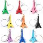 Брелок для ключей, милый металлический цветной брелок с изображением Парижской Эйфелевой башни, креативный подарок на день рождения, 10 шт.лот