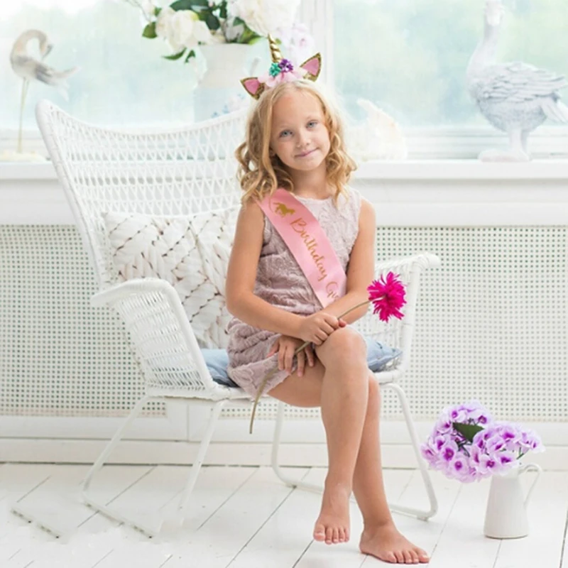 Новинка Милая повязка на голову с изображением единорога для девочек Повязка