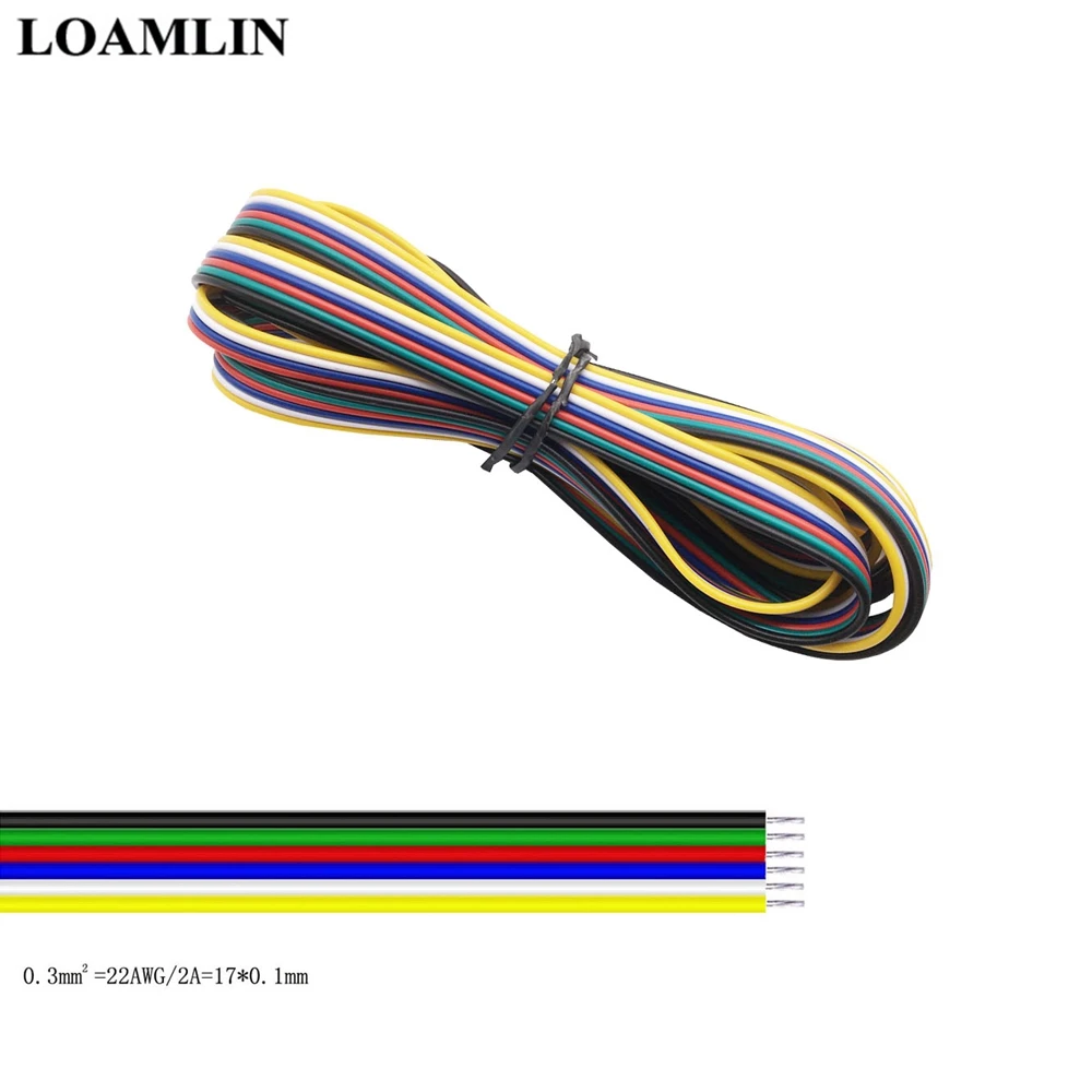 22AWG светодиодный проводной кабель 2Pin/3Pin/4Pin/5Pin для WS2812B WS2811 5050 2835 Светодиодная