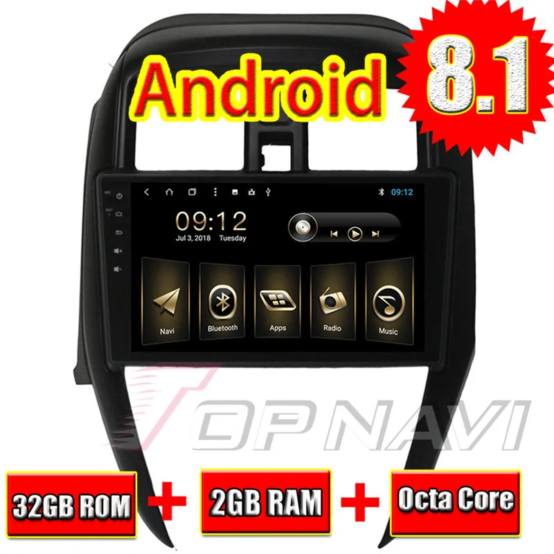 Автомобильный Головной блок для Nissan Sunny 2014 2015 2016 Android 8 1 9 ''Topnavi Auto Octa Core 32G