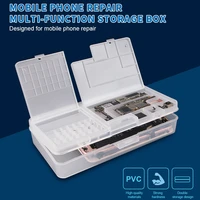 10pcslot storage box for iphone lcd screen motherboard ic chips component screws organizer container repair tools mobile phones