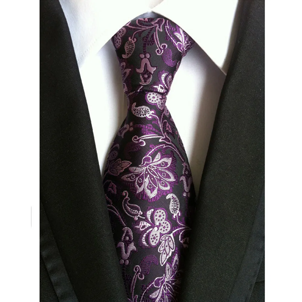 Мужской галстук высокого качества из 100% шелка с цветочным узором жаккардовый