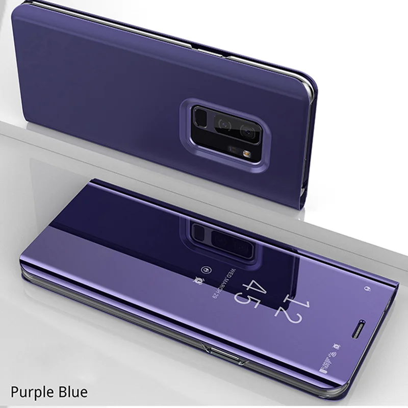 Олаф умный зеркальный чехол для телефона для samsung Galaxy S9 S8 S7 S6 Edge Plus Note 9 8 5 для J3 J5 J7 J6 A3 A5 A7 A8 чехол - Цвет: purple