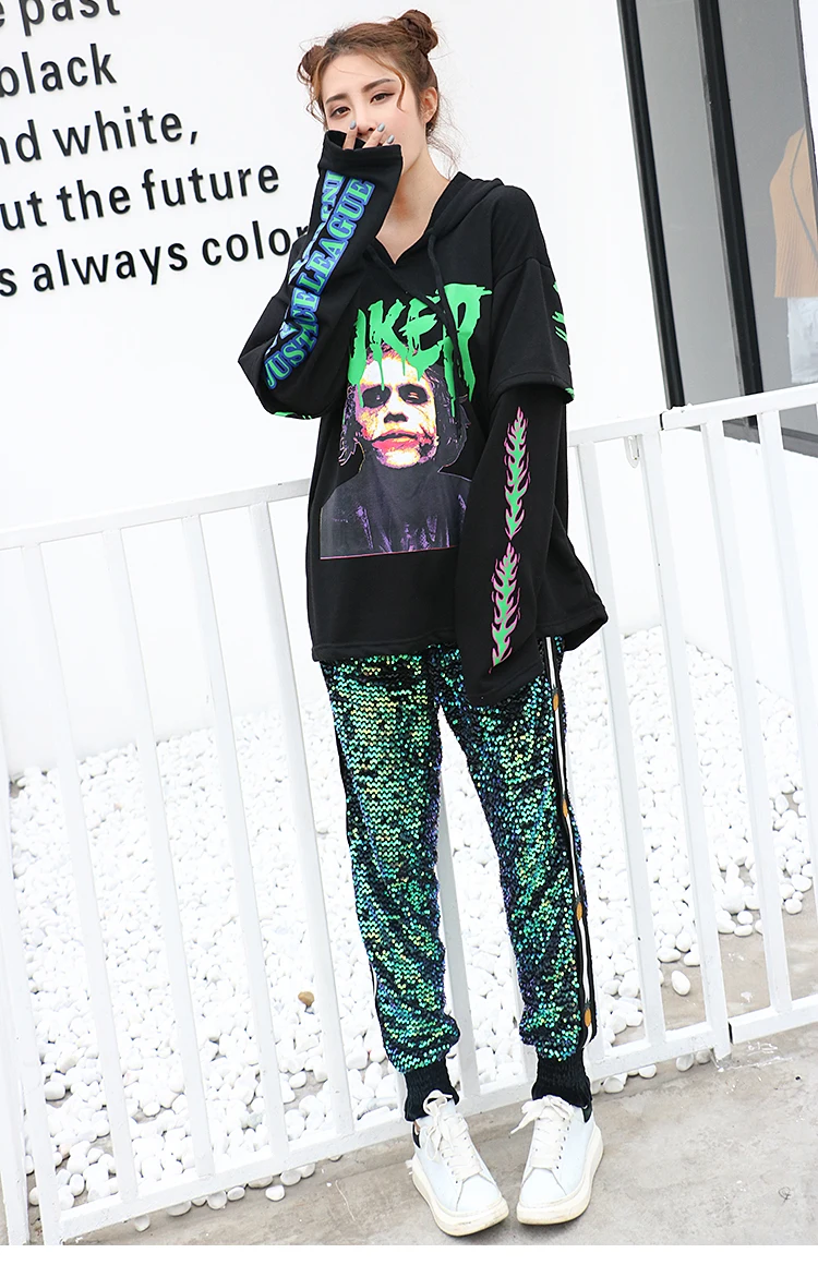 Мелинда Стиль 2016 новых женщин толстовка письмо печати pattern мода пуловер топ