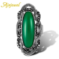 ajojewel womens big stone ring brand vintage jewelry pave cz retro finger rings whiteredblackred