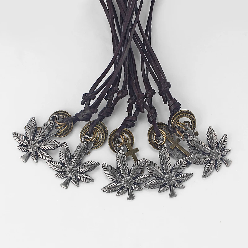 1 шт. шнур из натуральной кожи лист конопли/египетский фараон/гиппокамп/череп