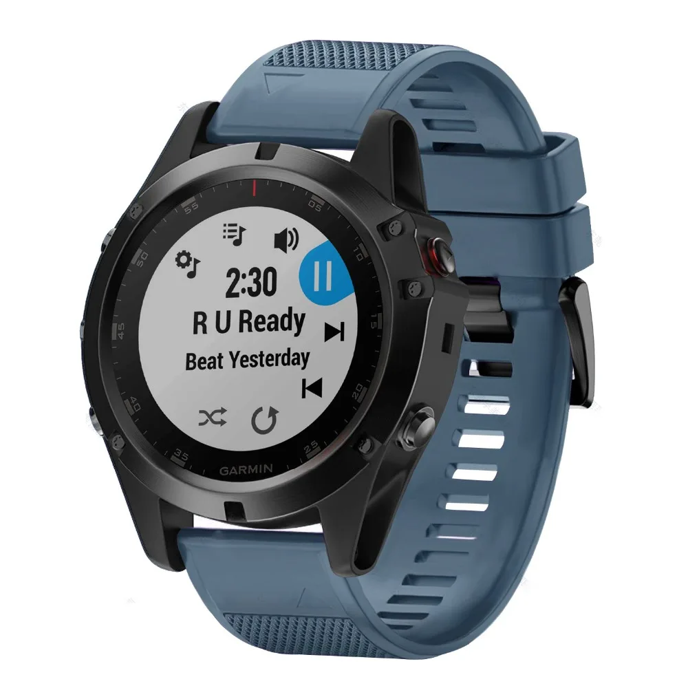 AKBNSTED 20 мм 22 26 Мягкие силиконовые умные часы ремешок для Garmin Fenix 6X6 6S 5X5 5S