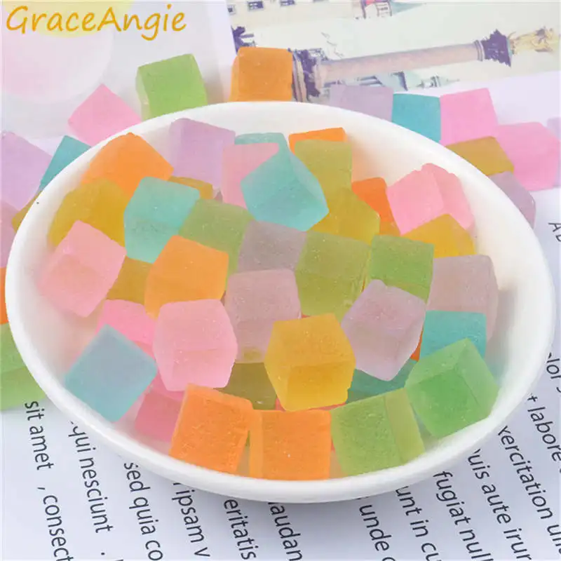 GraceAngie 20 шт смешанный пластиковый красочный сахарный кубик имитация конфет амулеты кабошон декоративный