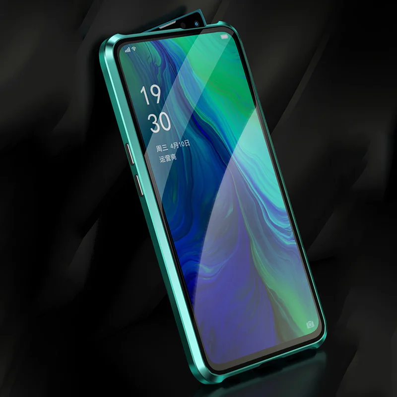 Магнитный металлический чехол из закаленного стекла для OPPO Reno 6 4 закаленное
