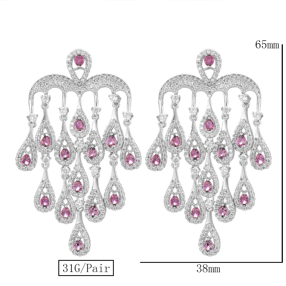 

missvikki Bridal Noble Wedding Fashion Jewelry Trendy Accessories Trendy Waterdrops Pendant Earrings Top Quality Jewelry