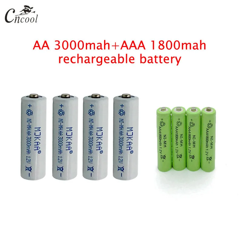 20 шт AA 3000mAh Ni MH аккумуляторы + AAA 1800mAh Аккумуляторы|Перезаряжаемые батареи| |