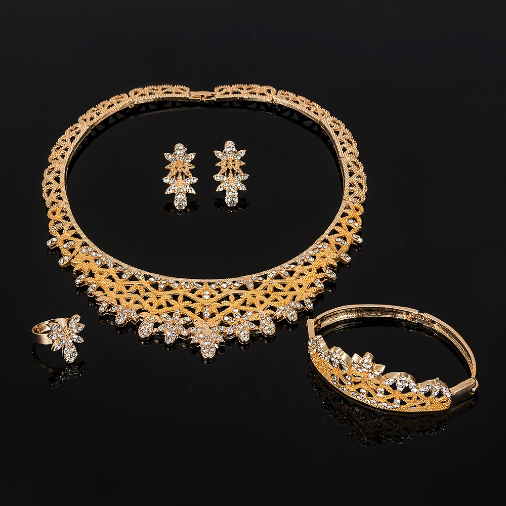 2019 Новый Модный комплект ювелирных изделий Нигерия Дубай золотой цвет