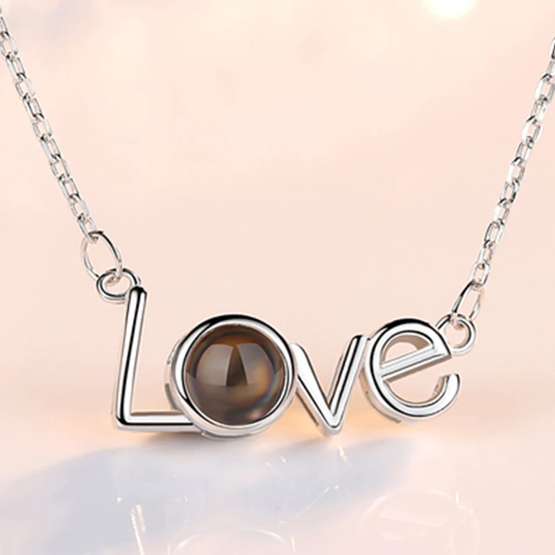 Пользовательское имя ожерелье 100 языков я люблю тебя проекция кулон Любовь