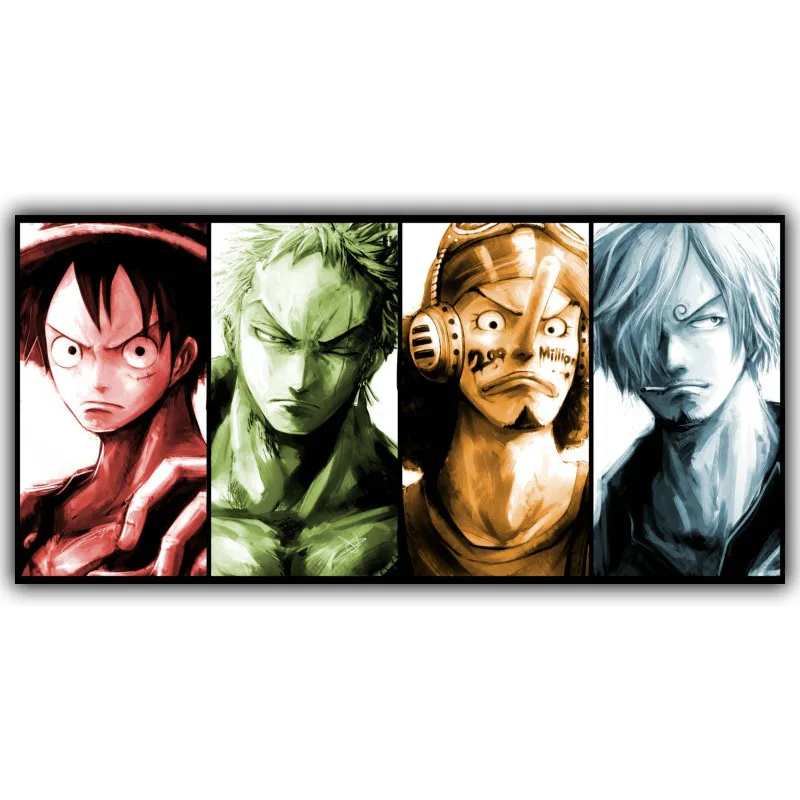 Японский Аниме One Piece Luffy Roronoa Zoro Usopp Sanji плакат спальня декоративное искусство