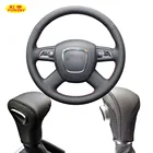 Чехлы PONSNY из натуральной кожи на руль автомобиля, чехлы для Audi Old A4 B7 B8 A6 C6 Q5 Q7, автомобильные чехлы сделай сам с ручной строчкой