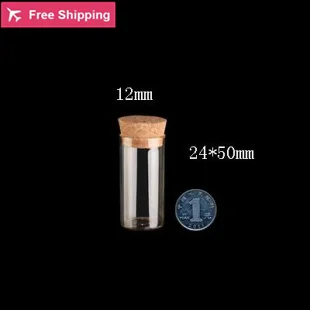 10pcs 5-15ml 24mm Diameter Empty Tube Glass Bottles With Cork DIY Clear Transparent Jars Containers Vials Wishing | Красота и