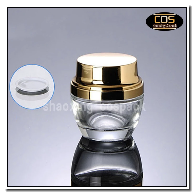 

100pcs JGX40 50gEmpty clear Glass Cosmetic jar with silver or golden Cap; 50g glass cream jar empty, empty glass jar wholesale