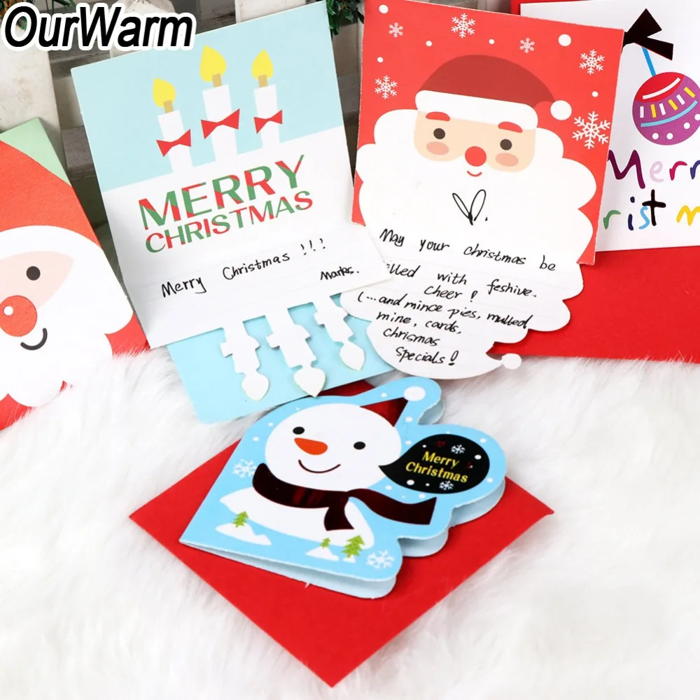 Маленькие рождественские открытки OurWarm 20 шт. Новогодняя Подарочная открытка с