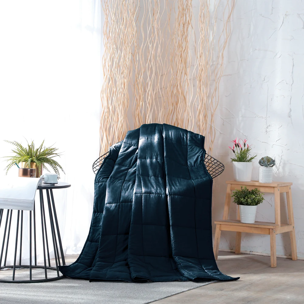 

Cotton Weighted Blanket for Adult Aid Sleep Decompression Gravity Quilt Pressure Great Sleep Therapy for People with Anxiety, Au