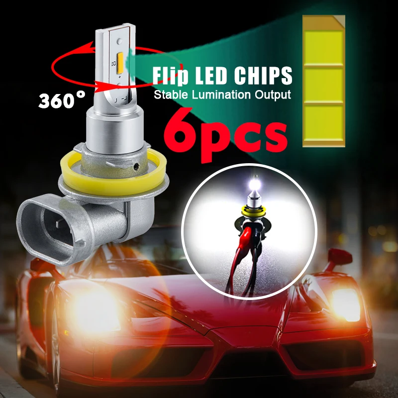 CNSUNNYLIGHT Автомобильные фары лампы B1 H11/H8/H9 9005/HB3 9006/HB4 светодиодный автомобильный противотуманный фонарь белый/желтый 2400лм Plug& Play 12 В