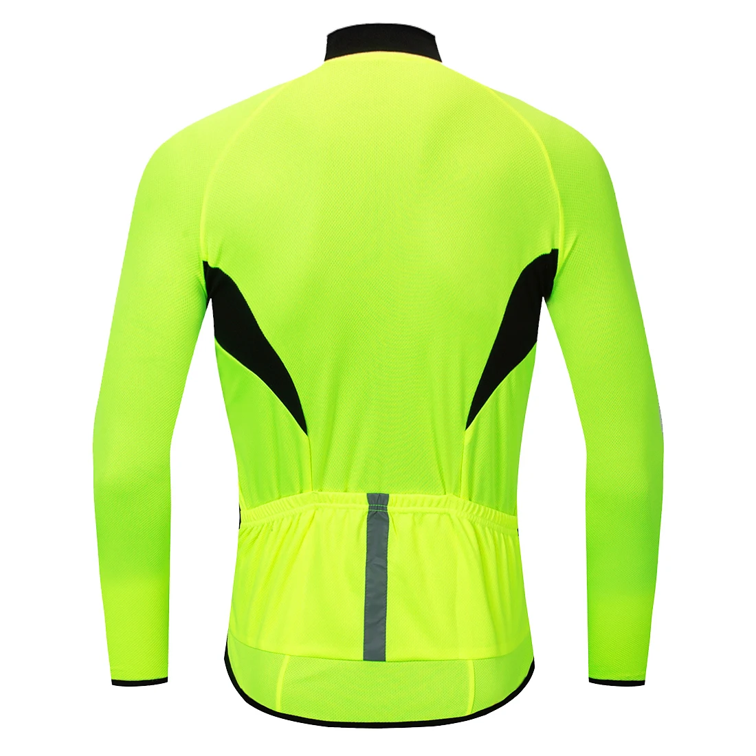 WOSAWE Breathable Mesh Fabric Cycling Jacket Full Zipper Chaqueta Back Pockets Reflective Running Fluorescent Sports Bike Jacket