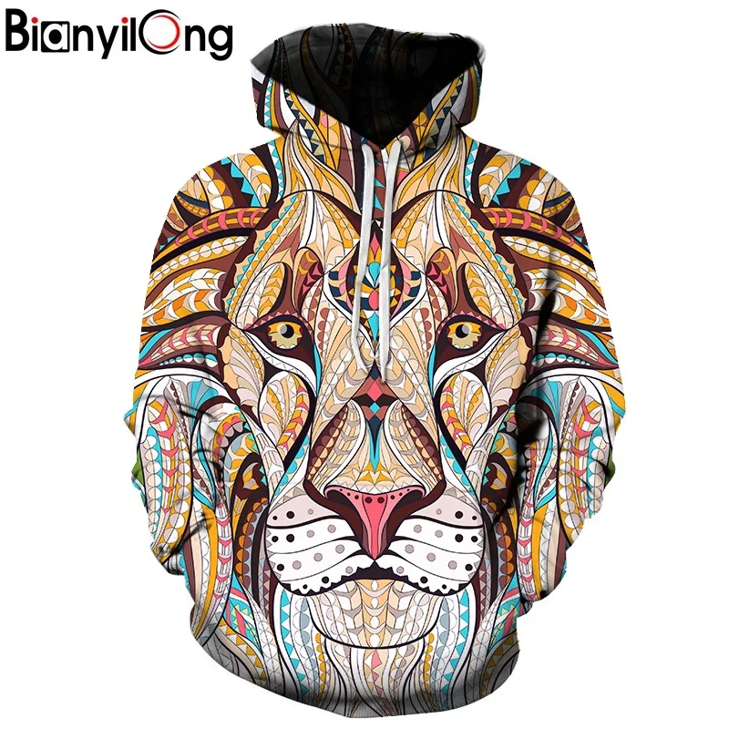 

New Fashion Men/Women 3d Sweatshirts Print Paisley Flowers Lion Hoodies Autumn Winter Thin Hooded Pullovers Tops
